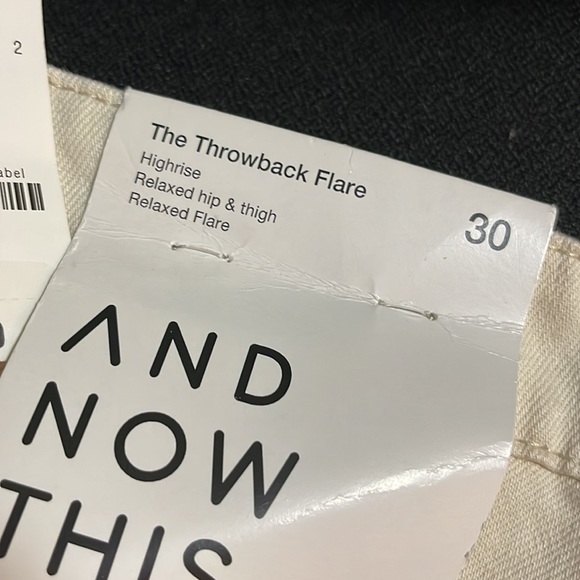 Cream denim highrise flare pants - Picture 3 of 5